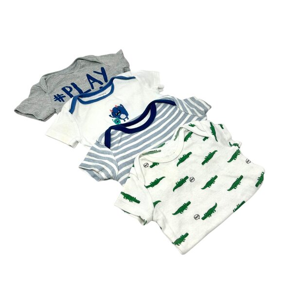 Baby Clothes - 4 Short Sleeve Body Suits - Size 0-3‎ Month - Picture 7 of 7